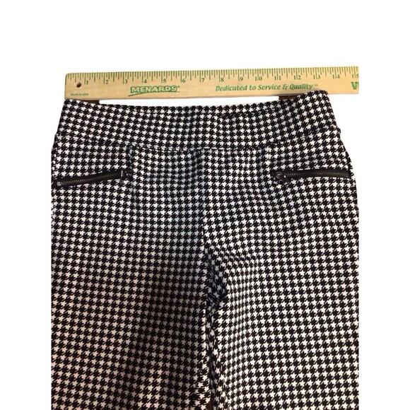Old Navy Black White Houndstooth Zipper Pockets Stevie Pants Small - Picture 5 of 8